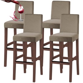 SHILV. HOME Waterproof Dining Room Chair Covers,Bar Stool Covers,Barstool Chair Slipcovers Pub Counter Seat Cover (Taupe, Set of 4)