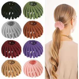 Pinzas para el Pelo con Forma de Nido de Pájaro, Soporte Extensible para Coleta de Caballo para Mujer, Bird Nest Magic Hair Clip - Expandable Hair Bun Maker Hair Accessories (Serie D)