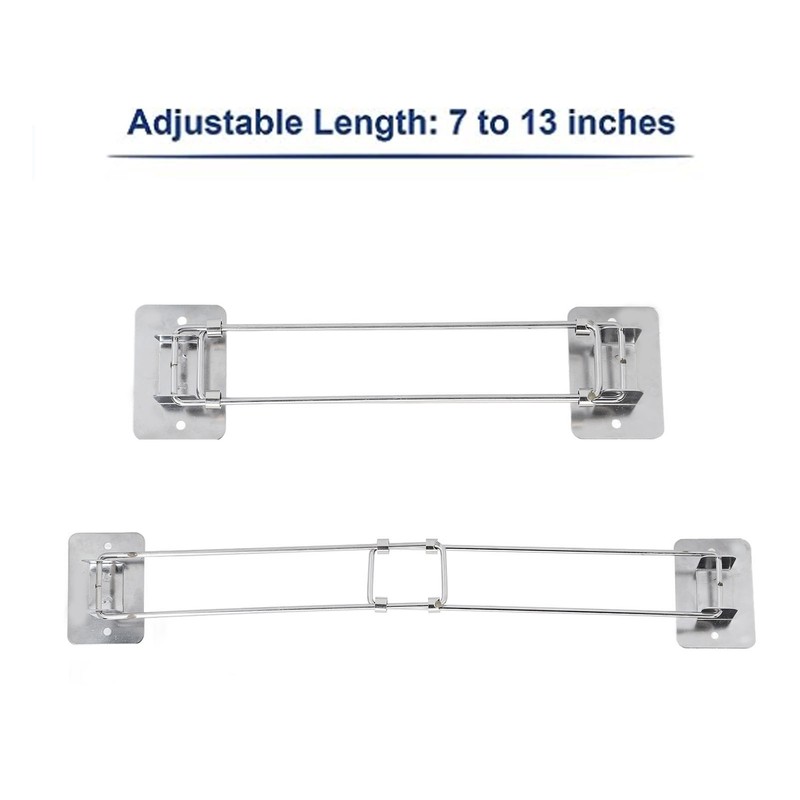 195‑345mm RV Shower Corner Storage Bar Stainless Steel Adjustable Bathroom