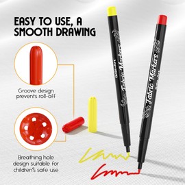 Gain-Art Fabric Markers Permanent for Clothes, 20 PCS Fine Tip Fabric Paint Pens, Non-Toxic Fabric Paint Markers for T-shirts Sneakers Canvas Bags and Textiles