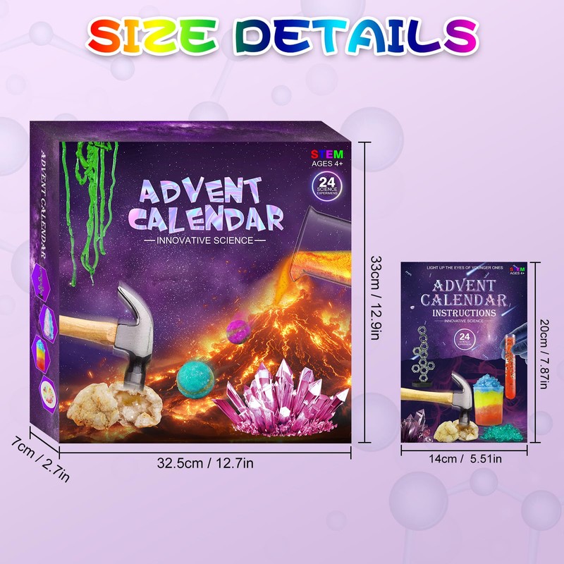 Science Experiment Advent Calendar 2024 for Kids with Adult Christmas