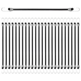 Liwein Bungee Cords with Hooks 24 pcs, 4mm Thick 25CM Long Elastic Cord, Bungee Straps for Camping Tent Storing Packages Fastening