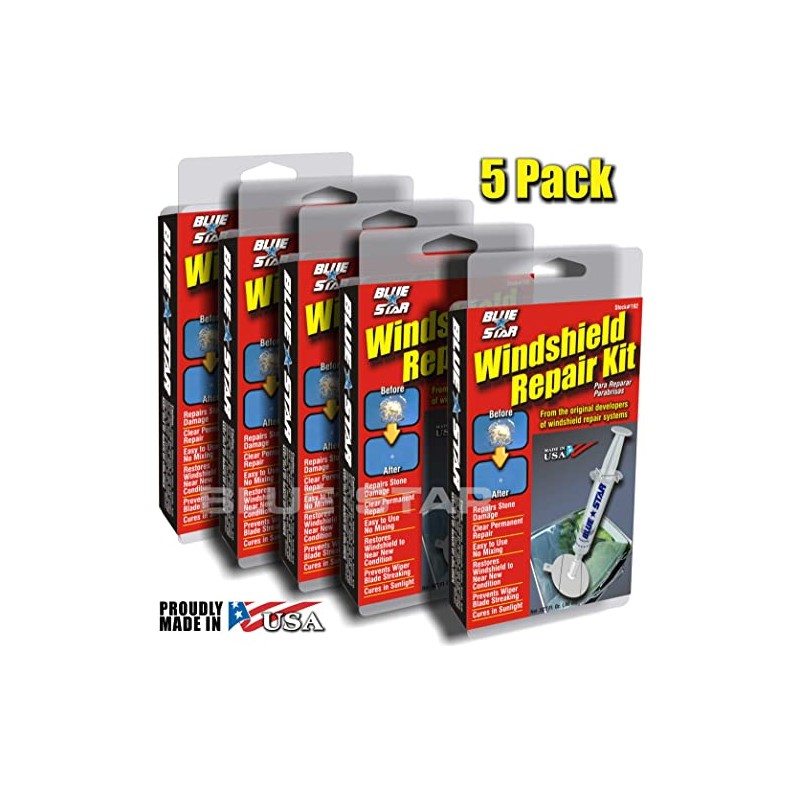 Blue Star Do-It-Yourself Windshield Repair Kit .027 Fl Oz. (5)