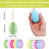 24 x Easter Eggs for Hanging, Colourful Plastic Eggs Easter,