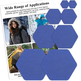 Harsgs Down Jacket Repair Patches, Self Adhesive Nylon Repair Patch, Pre-Cut Waterproof Repair Patches for Down Jackets Coats Clothing Tents Sleeping Bags, Blue 8pcs