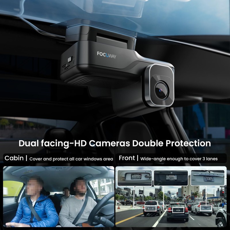 4G LTE Dash Cam Front and Inside| 24/7 Parking Monitoring