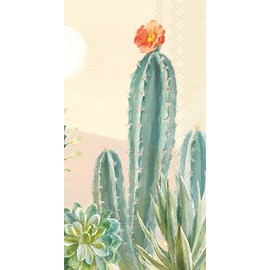 IHR Ideal Home Range Dinner Napkins Disposable 3-Ply Paper Hand Towels, 8.5" x 4.5", Desert Greenhouse, 16-Count