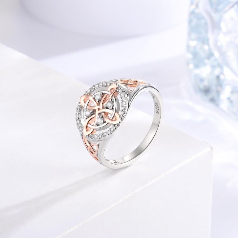 Anillo nudo de bruja de plata de ley 925 con