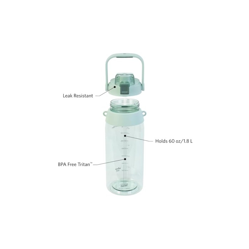 Glad Tritan Water Bottle - 60oz Leak Resistant Hydration Bottle