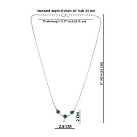 Efulgenz Cubic Zirconia Cz Round Mangalsutra Pendant Chain Necklace Jewelry Gift For Women, Green