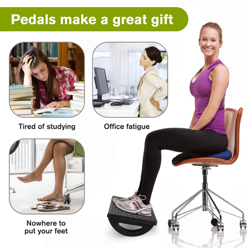 Comfortable Desk Footrest with Ergonomic Plastic Cushion and Massage Points