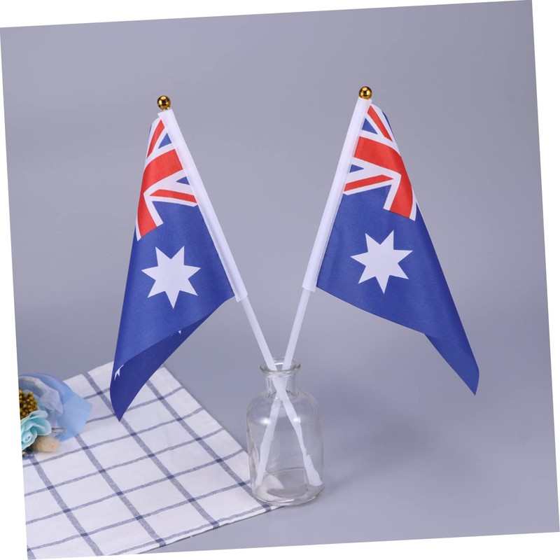 Ciieeo Australia Stick Flag Hand Held Flags Set of 50