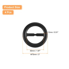 sourcing map 4 Pcs T-Shirt Clips, 80mm Wood Scarf Ring Clip Round Tie Circle Clip Buckle Fashion Clothes Corner Knotted Button for Women's Silk Clothing Decoration, Black