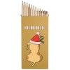 Azeeda 12 x 'Christmas Puppy' Long 178mm Coloured Pencils/Pencil Set