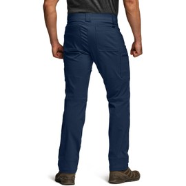 CQR Men's Quick Dry Tactical Pants, Water Resistant Outdoor Pants, Lightweight Stretch Cargo Work Hiking Pants, Sierra Midnight Blue, 32W x 30L