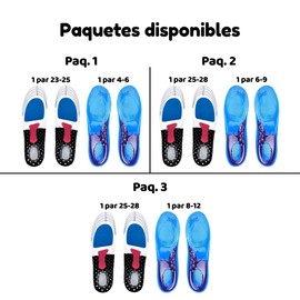 2 Pares Plantillas Ortopédicas Gel Confort y Deporte | Soporte de Arco Alto Antifatiga Unisex | Ajustables para Zapatos | Alivio Dolor Pies Fascitis Plantar (Paquete 3)