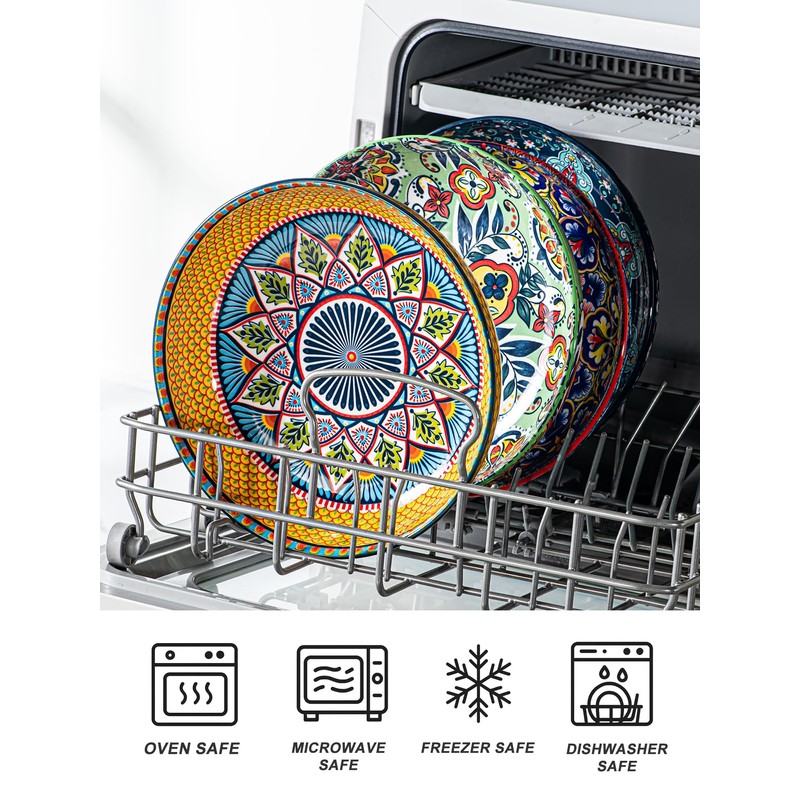 HENXFEN LEAD Pasta Bowls– 33 oz Colorful Ceramic Salad Bowls
