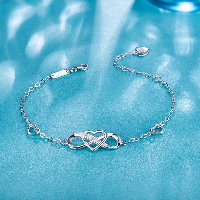 Billie Bijoux Women 925 Sterling Silver Infinity Bracelet Forever Love”