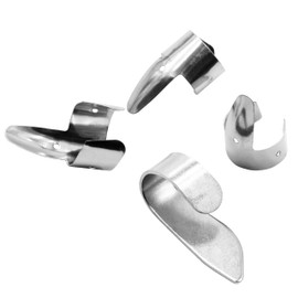 vhbw Finger Pick Set 1x Thumb Pick, 3x Fingerpick Guitar Accessories Compatible with Guitar Replacement for Banjo, Pedal Steel Guitar, Resonator Guitars - Metal, Silver
