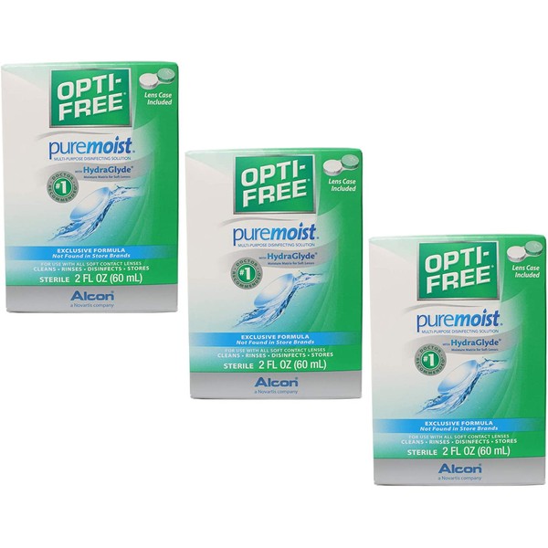 Opti-Free Puremoist Multi-Purpose Disinfecting Solution - 2 oz, Pack of 3