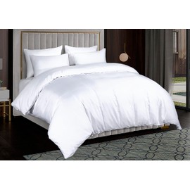 Sapphire Collection Bedding Duvet Cover Soft Brushed Microfibre Duvet Cover with Pillowcases Bedding Quilt Cover Set Wrinkle free (White, Single)