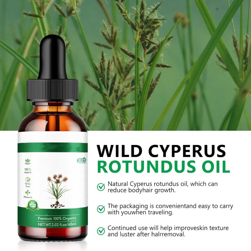 Cyperus Rotundus Aceite De Depilación, Fórmula Orgánica Natu