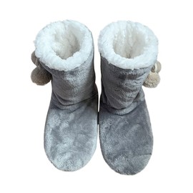 High Slippers Warm Women's House Boots Winter Hut Boots Plush Thick Hut Shoes Unisex Winter Slippers Cuddly Warm Slippers Non-Slip Comfortable Slippers Boots Shoes for Indoor Outdoor Use, gray