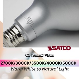Satco S32250 21 Watt PAR38 High Lumen LED; 27K/30K/35K/40K/50K CCT Selectable; Medium Base; 120 Volt (6 Pack)