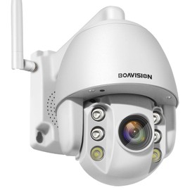 BOAVISION PTZ Camera,Mini PTZ Speed Dome WiFi IP Camera 1080P Outdoor 4mm Fixed Lens Wireless Camera IR 196FT Two Way Audio