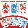 Whaline 18 Sheets Christmas Winter Gnome Window Clings Red Blue