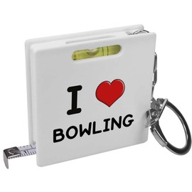 Azeeda 'I Love Bowling' Keyring Tape Measure/Spirit Level Tool (KM00024562)