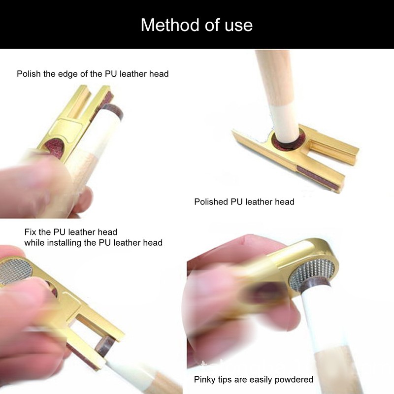 Compact Billiards Pool Cue Tip Shaper Polisher Burnisher Trimmers Multifunctional