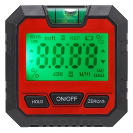 Digital Level Box Angle Finder Woodworking Electronic Protractor with Horizontal Bubble Red