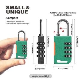 UP Security Combo Lock for Gym Locker, Versatile Small Padlock Combination, Travel Luggage Padlocks, 4 Digit Combination Lock for Locker, Cabinet, Suitcase Zipper, Storage Unit, Outdoor Use (Green)