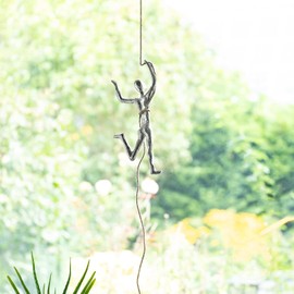 Moritz Sculpture Aluminium Figure Climber | 30 x 14 x 5 cm | Mountaineers | Climbing Decoration | Window Decoration | Window Figure | Wall Decoration | Abseiling