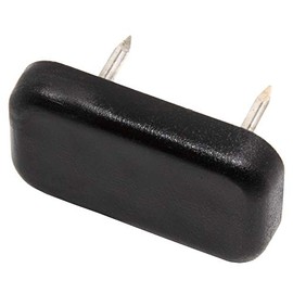 Adsamm® 16 x Plastic Gliders with 2 Nails / Black / 18 x 30 mm / Rectangular / Furniture Gliders with Nail / Furniture and Floor Gliders