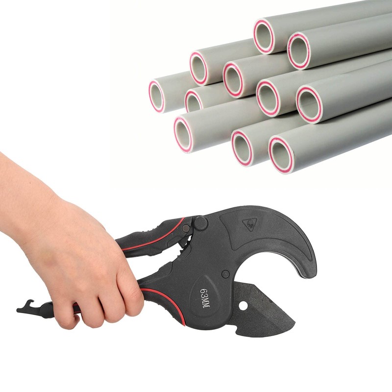 PVC Pipe Cutter Powerful Self-Locking Ratchet Function for Polyethylene (0-63)