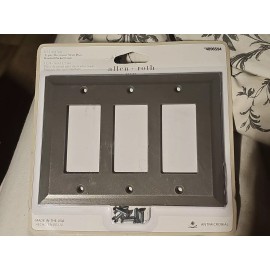ALLEN + ROTH 6.75" X 5" TRIPLE WALL PLATE BRUSHED NICKEL FINISH 4896594