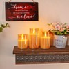 Homemory Amber Glass Flameless Candles, Battery Operated LED Pillar Candles