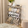 JZM Shoe Rack Storage, Narrow 4 Tier Metal Shoe Storage