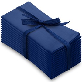 Aunti Em's Kitchen - Servilletas de algodón azul para cena, paquete de 12 unidades, 20 x 20 pulgadas, 100% naturales de gran tamaño para cenas, eventos, bodas, juego de 12, azul marino