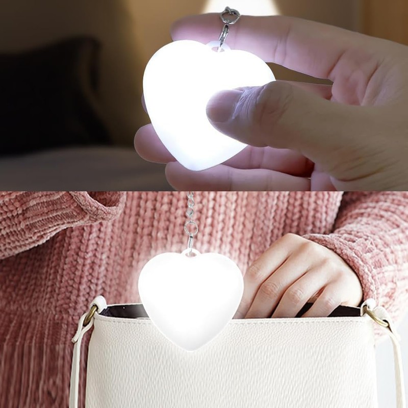KALOLINNA Touch Sensitive Heart Lamp Pendant Keychain LED Key Holder