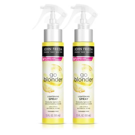 John Frieda Go Blonder Lightening Spray, Gradually Lightens Blonde Color, For Natural or Color-Treated Hair, Formulated with a Citrus Bontanical Blend, Paraben Free, 3.5 Oz, Pack of 2