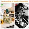 Sunflower Utensil Holder, 7.1"+5.4" Ceramic Utensil Holder for Kitchen Counter,