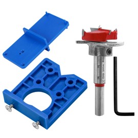 Mesee Hinge Drilling Template, 35mm Hinge Templates, Hinge Hole Saw, Hinge Drill Bit Hinge Jig Drill Guide, Concealed Hinge Drilling Gauge for Cabinet Hinges Mounting Plates Carpenerar