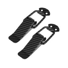 HEROFFIX Universal Car Bumper Security Hook Lock Clips Quick Release Hook Clips for Car Quick Release Fasteners for Trunk Bumpers Fenders Carbon Fiber Pattern 105x33mm 2pcs Replace Parts