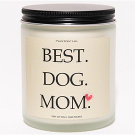 Best Dog Mom Candle, Gifts for Dog Lovers, Doggy Candle, Pooch Mom Gifts for Women - Lavender & Eucalyptus, Crafted by Natural Soy Wax & Natural Essential Oils, 7OZ
