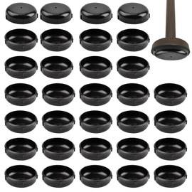 UFURMATE Chair Leg Glides, 32Pcs 1.49 Inch Patio Furniture Round Gliders Wrought Iron Outdoor Chair Leg Glides Anti-Scratch Plastic Garden Furniture Feet Caps for Protecting Floors (Black)