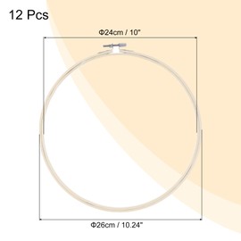 MECCANIXITY 12 Pieces 10 Inch Embroidery Hoops Adjustable Round Bamboo Circle Cross Stitch Hoop Ring for Art Craft Handy Sewing Needlework DIY Decoration