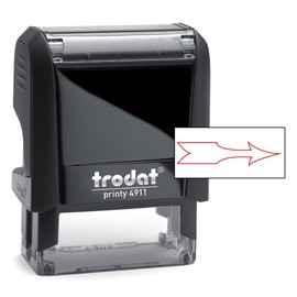 Trodat Printy 4911 Self-Inking Stamp with ARROW Impression - Red Pad - Produced from up to 65% Recycled Plastic